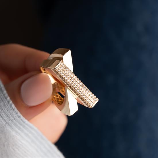 Taşlı Trend Model 14 Ayar Altın Yüzük