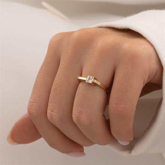 Taşlı Trend Model 14 Ayar Altın Yüzük