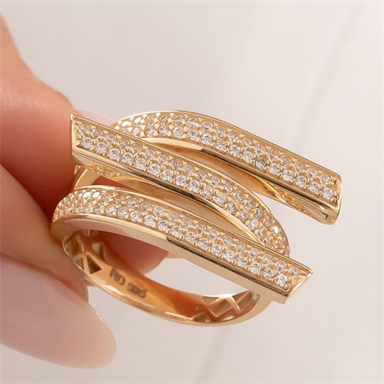 Taşlı Tasarım Model 14 Ayar Altın Yüzük