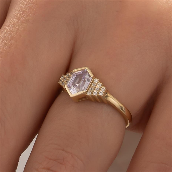 Taşlı Trend Model 14 Ayar Altın Yüzük