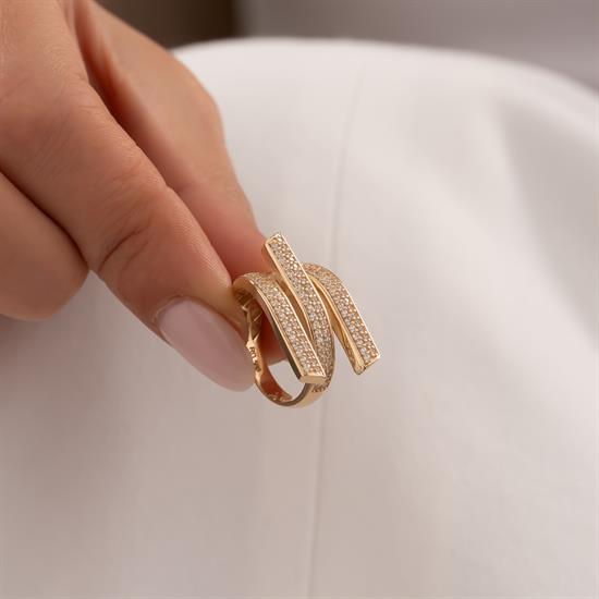 Taşlı Tasarım Model 14 Ayar Altın Yüzük