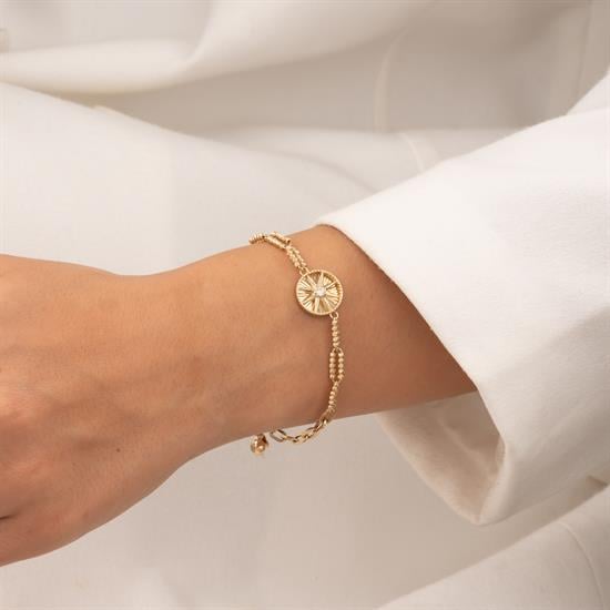 Taşlı Yıldız 14 Ayar Altın Bileklik