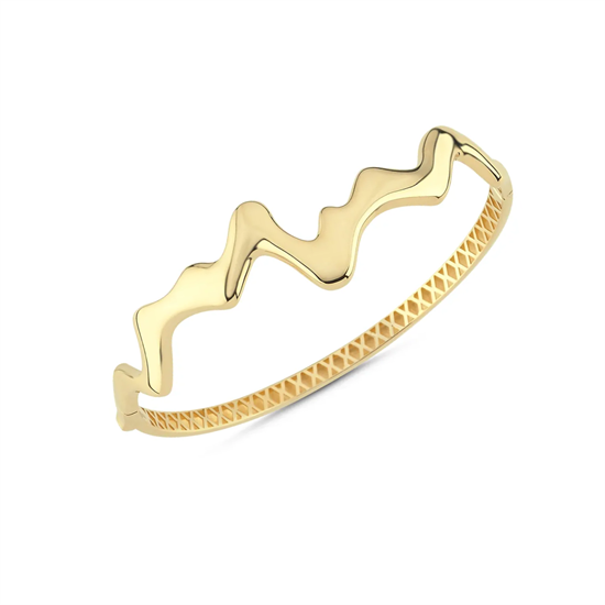 Taşsız Dalga 14 Ayar Altın Kelepçe