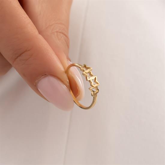 Taşsız Kelebek Figürlü 14 Ayar Altın Yüzük