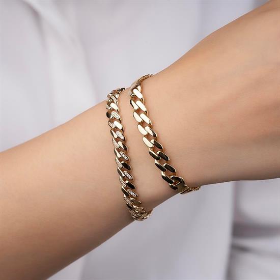 Taşsız Klasik 14 Ayar Altın Bileklik