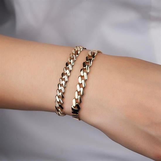 Taşsız Klasik 14 Ayar Altın Bileklik