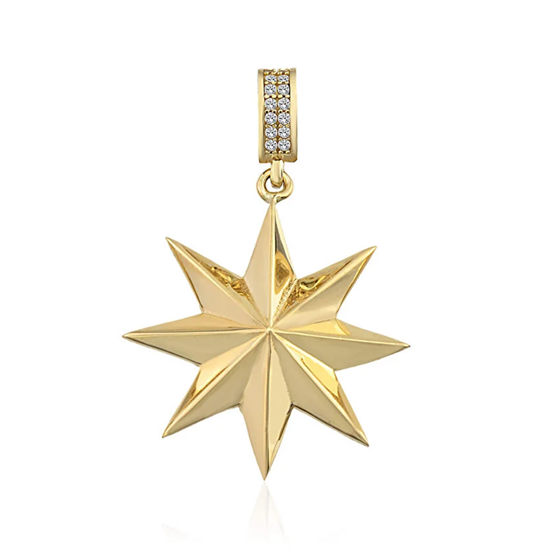 Taşsız Kuzey Yıldızı Kolye Ucu 14 Ayar Altın
