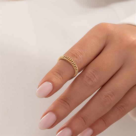 V Model Altın Yüzük 14 Ayar
