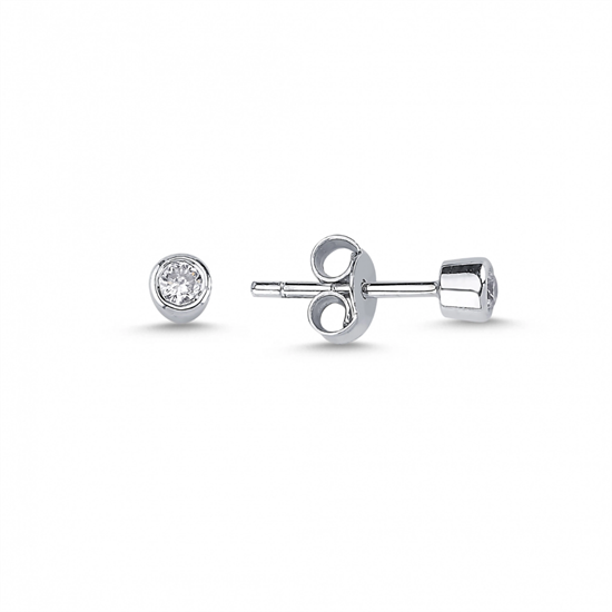 Küpe Tek Taş Altın 14 Ayar