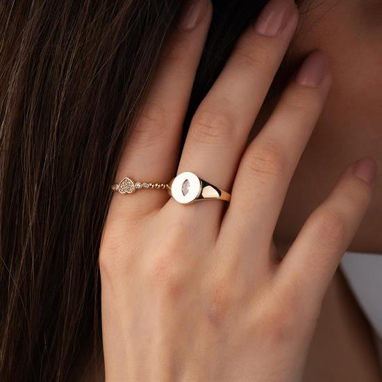 Tektaş Markiz 14 Ayar Altın Yüzük