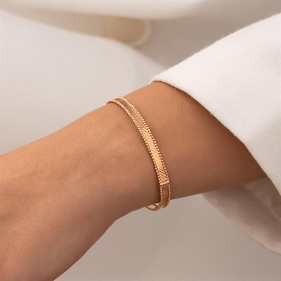 Dorika Toplu Detaylı 14 Ayar Altın Kelepçe