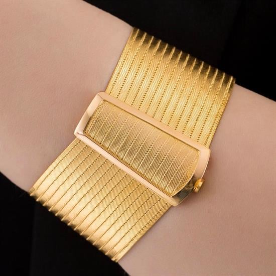 Trabzon Hasır Altın Bileklik Klasik Toka 15 Sıra 14 Ayar Altın 