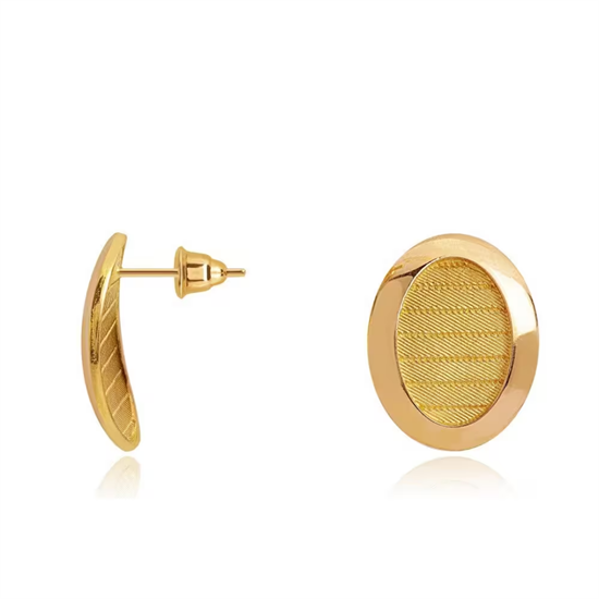 Trabzon Hasır Küpe 14 Ayar Altın