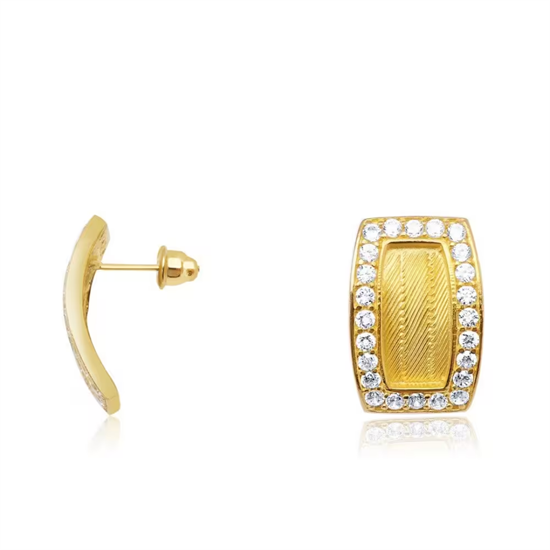 Trabzon Hasır Küpe 14 Ayar Altın