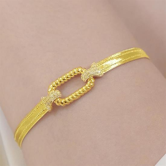 Trabzon Hasır Modern Burgu Model 14 Ayar 3 Sıra Altın Set Sarı