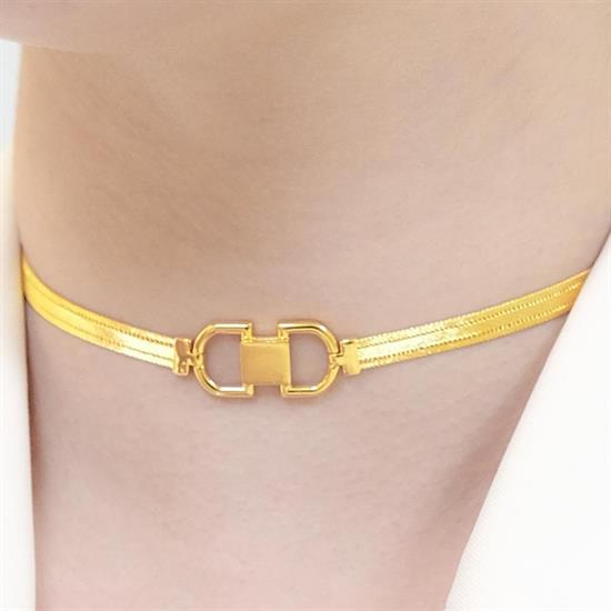 Trabzon Hasır Modern Dolunay Model 14 Ayar 3 Sıra Altın Set Sarı