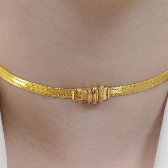 Trabzon Hasır Modern Lal Model 14 Ayar 3 Sıra Altın Set Sarı