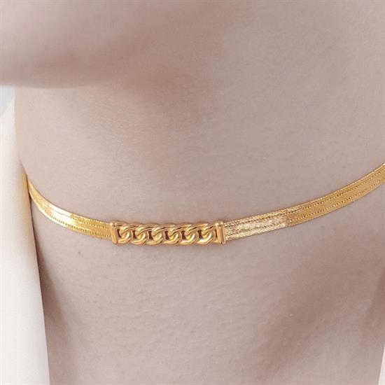 Trabzon Hasır Modern Taşsız Gurmet Model 14 Ayar 3 Sıra Altın Set Sarı