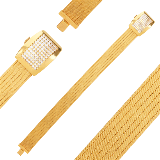 Trabzon Hasır Set Klasik Taşlı Toka 7 Sıra 14 Ayar Altın