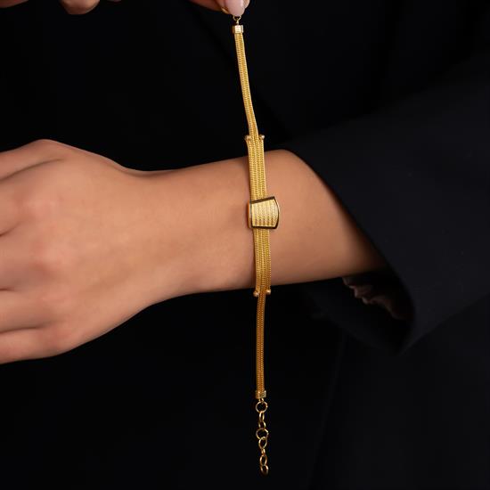 Trabzon Hasır Toka 14 Ayar Altın Bileklik