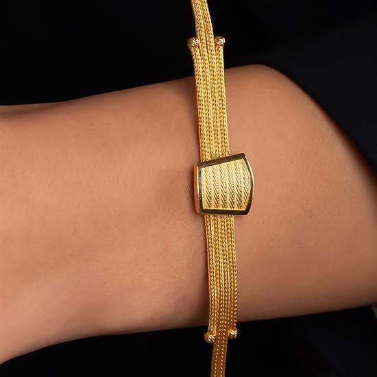 Trabzon Hasır Toka 14 Ayar Altın Bileklik