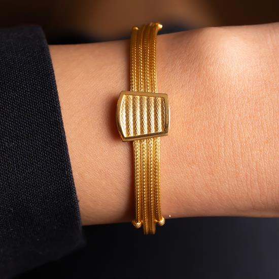 Trabzon Hasır Toka 14 Ayar Altın Bileklik