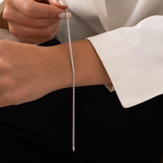 Trend 14 Ayar Beyaz Altın Bileklik