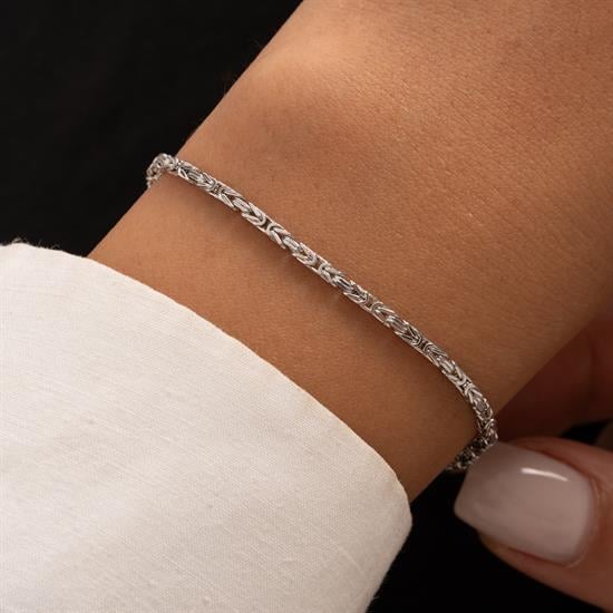 Trend 14 Ayar Beyaz Altın Bileklik