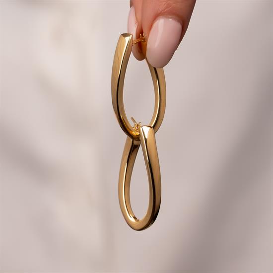 3 Cm Trend Küpe 14 Ayar Altın