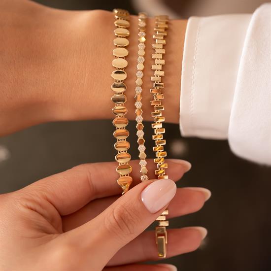 Tuğla Model 14 Ayar Altın Bileklik