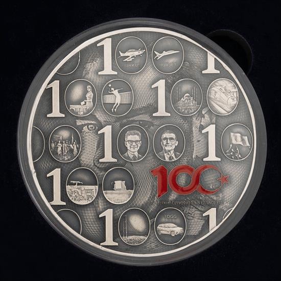 Türkiye Cumhuriyetinin 100. Yılı Gümüş Okside Hatıra Parası