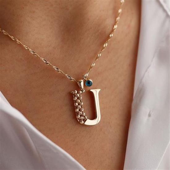 Altın Kolye U Harf 
