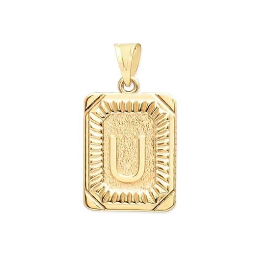 U Harfi 14 Ayar Altın Kolye Ucu