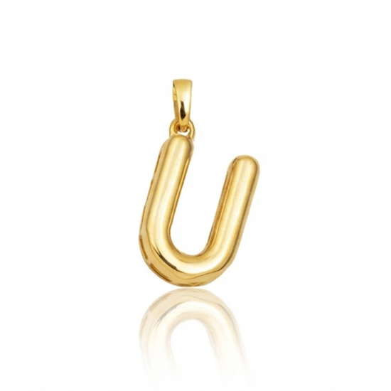 U Harfi Balon Model Kolye Ucu 14 Ayar