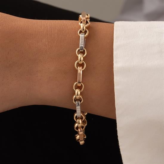 Üç Renk Bileklik 14 Ayar Altın