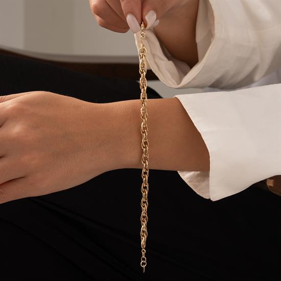 Üç Renkli 14 Ayar Altın Bileklik