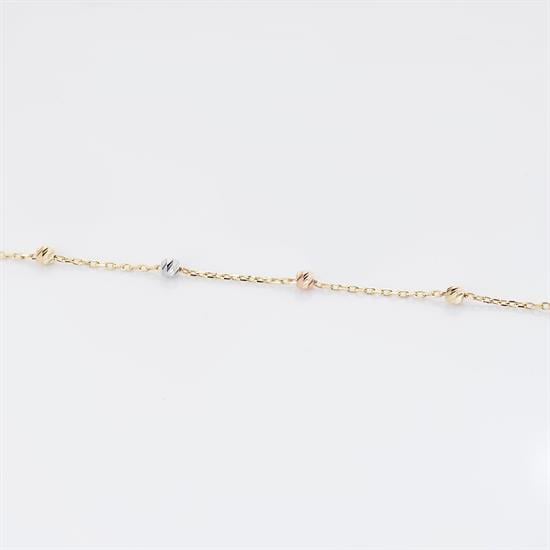 Üç Renkli Dorika Bileklik 14 Ayar Altın