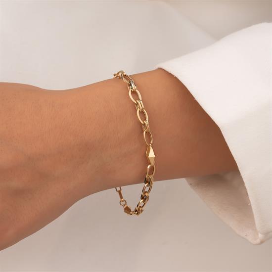 Üçgen Detaylı 14 Ayar Altın Bileklik