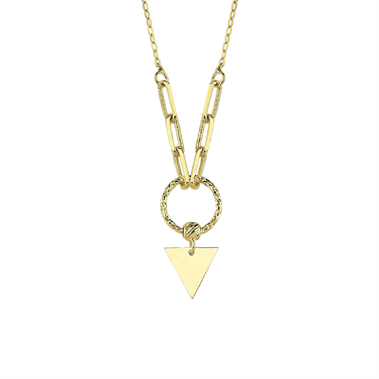 Üçgen Minimal 14 Ayar Altın Kolye