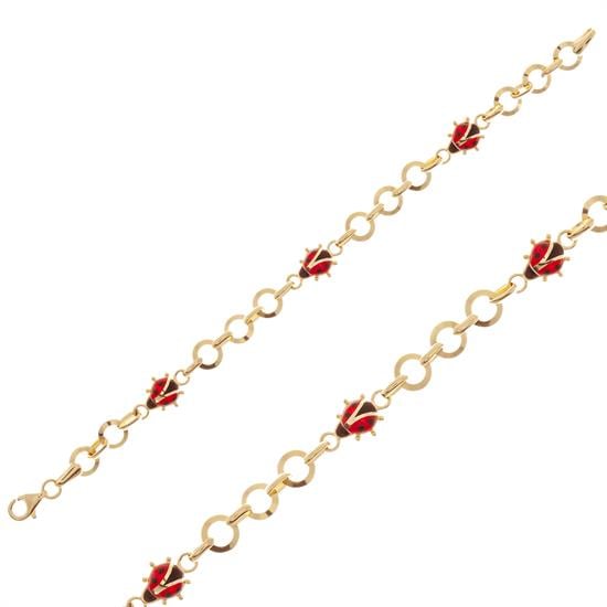 Uğur Böceği Çocuk Bileklik 14 Ayar Altın