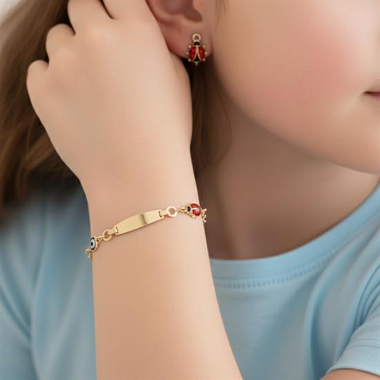 Uğur Böcek Ve Boncuklu Altın Bileklik