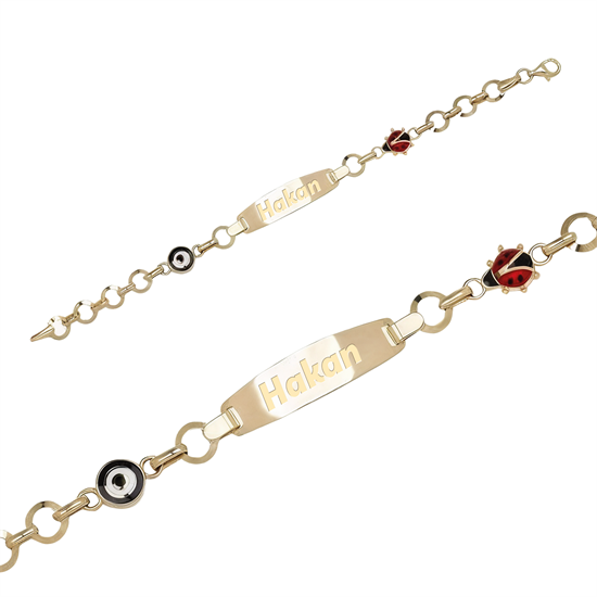 Uğur Böcek Ve Boncuklu Altın Bileklik