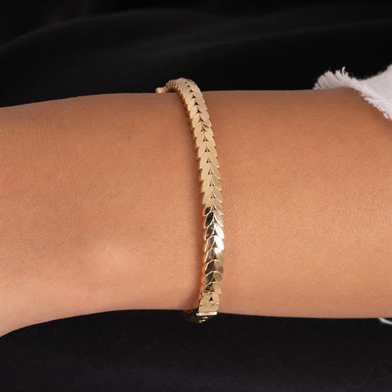 V Model 14 Ayar Altın Kelepçe