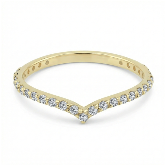 V Model 14 Ayar Altın Yüzük