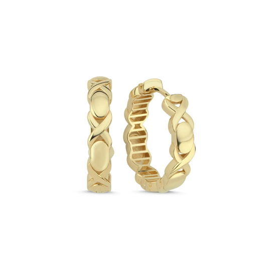 XOX Halka Küpe 14 Ayar Altın