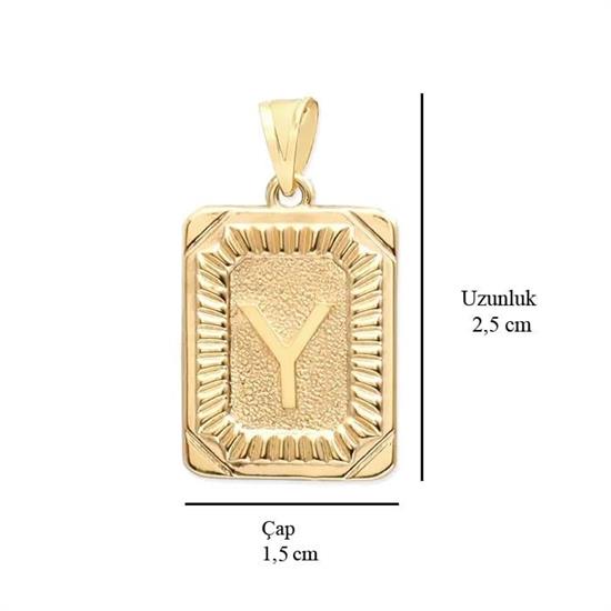 Y Harfi 14 Ayar Altın Kolye Ucu