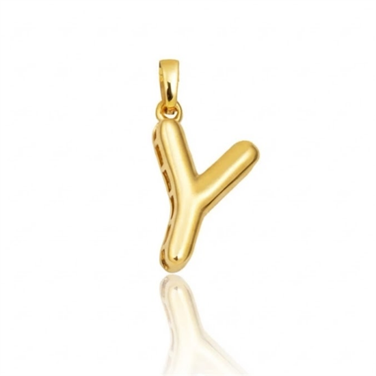Y Harfi Balon Model 14 Ayar Kolye Ucu