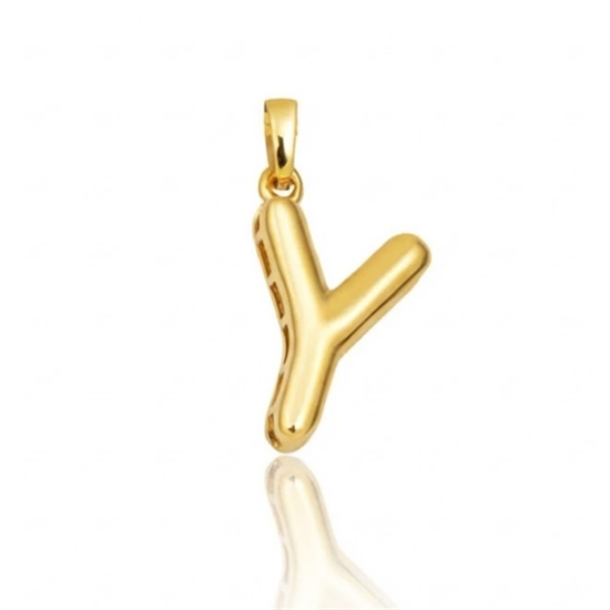 Y Harfi Balon Model 14 Ayar Kolye Ucu