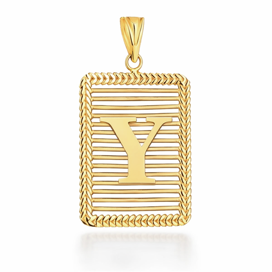 Y Harfi Izgara Model 14 Ayar Kolye Ucu