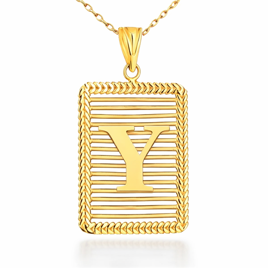 Y Harfi Izgara Model 14 Ayar Kolye Ucu